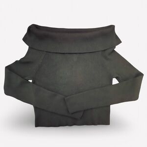 H&M Black Ribbed Knit Crop Top